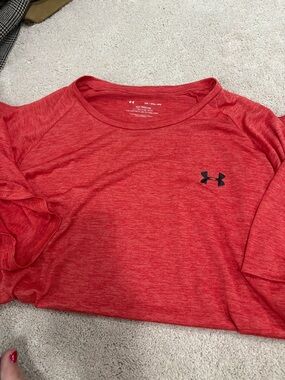 Under Armour Red Heather Crew Neck Tech Tee